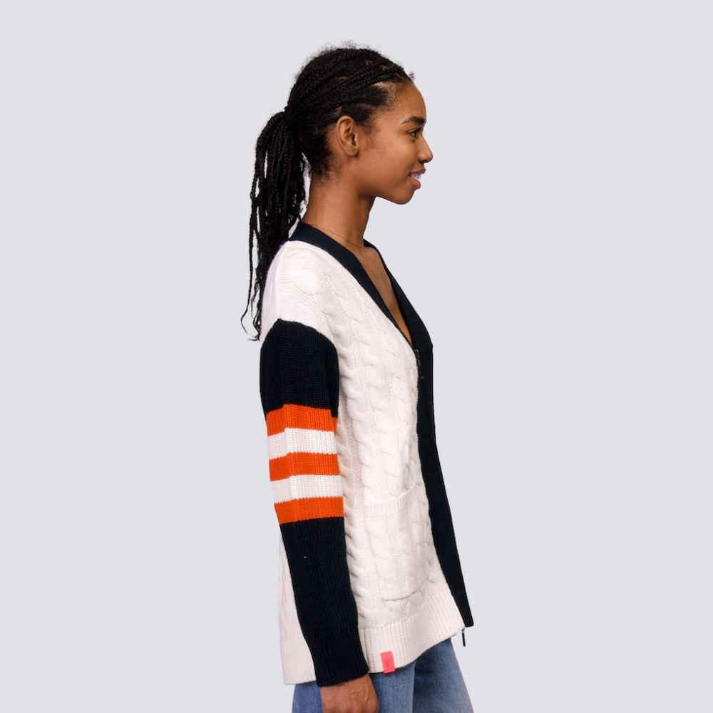 San Francisco Giants Lusso Women's Shyla Knit V-Neck Full-Zip Sweater for sale