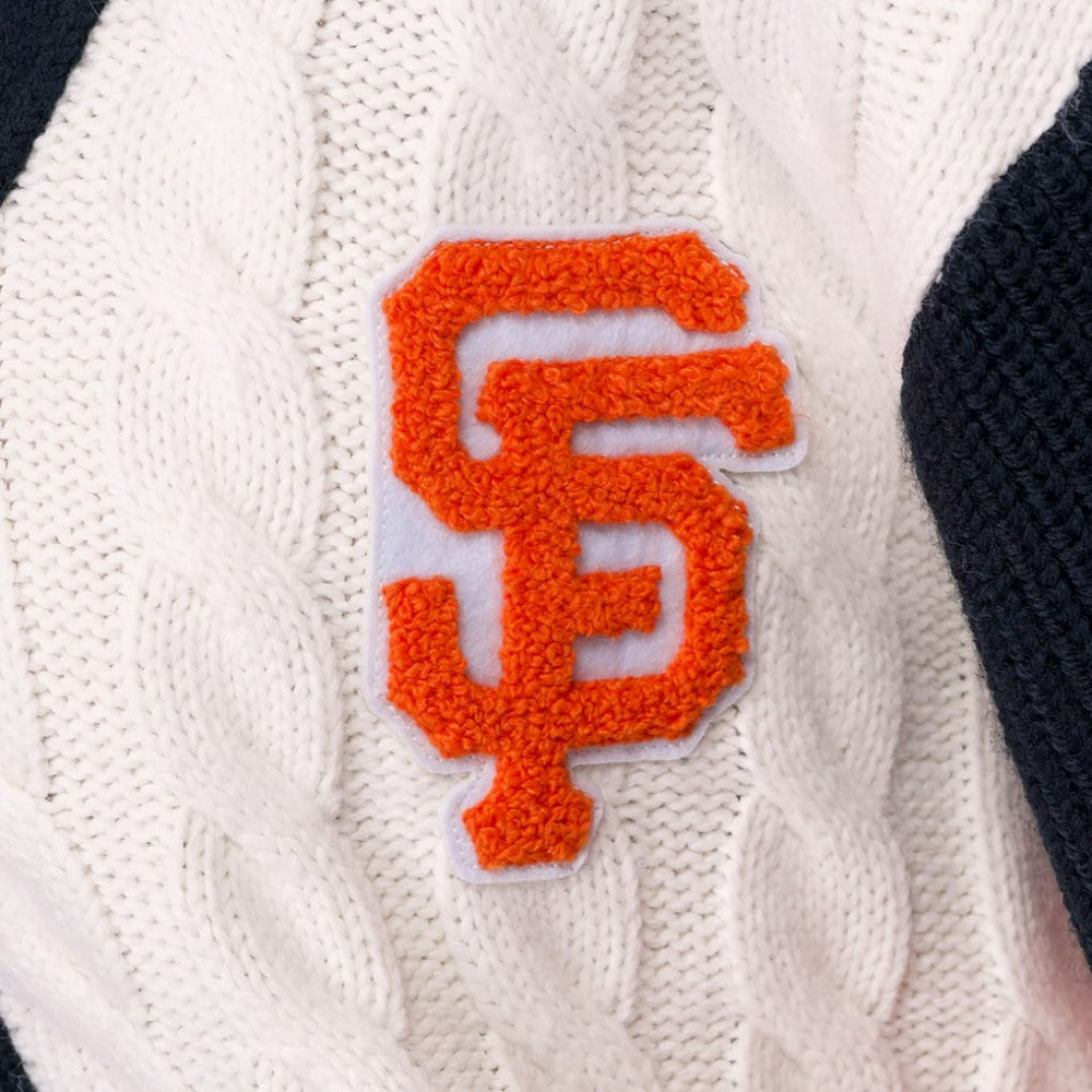 San Francisco Giants Lusso Women's Shyla Knit V-Neck Full-Zip Sweater for sale