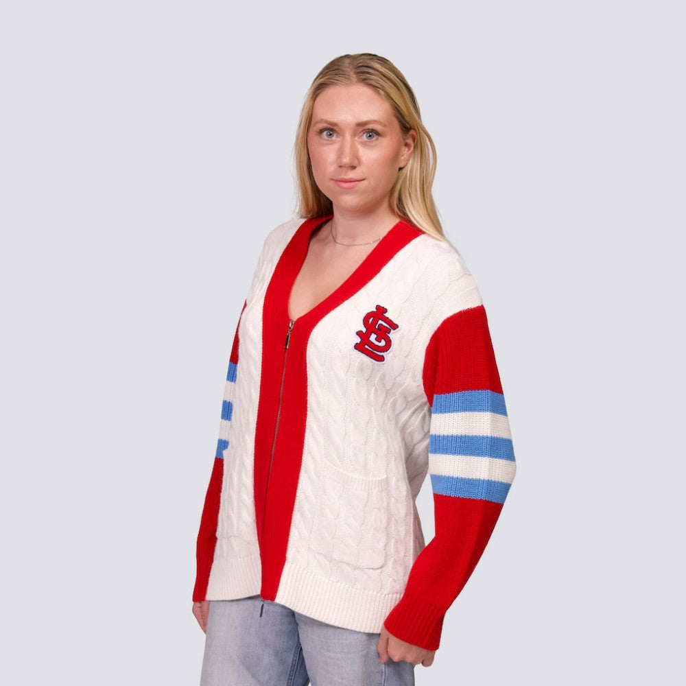 St. Louis Cardinals Lusso Women's Shyla Knit V-Neck Full-Zip Sweater Online