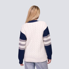 New York Yankees Lusso Women's Shyla Knit V-Neck Full-Zip Sweater discount