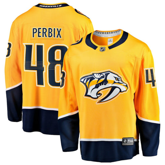 Nick Perbix Nashville Predators Fanatics Home Breakaway Jersey - Gold | NHL Jerseys