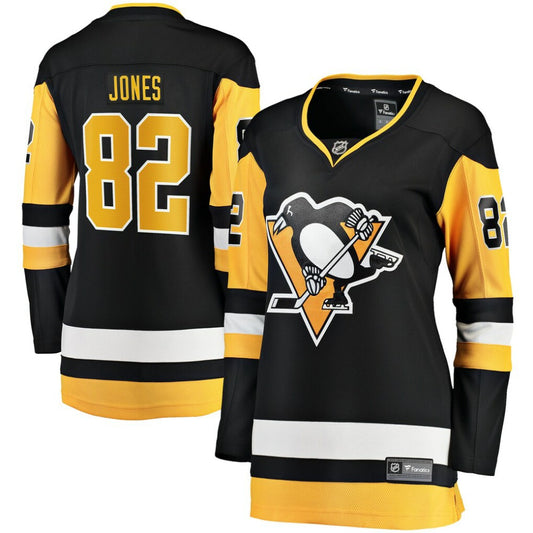 Caleb Jones Pittsburgh Penguins Fanatics Women's Home Breakaway Jersey - Black | NHL Jerseys