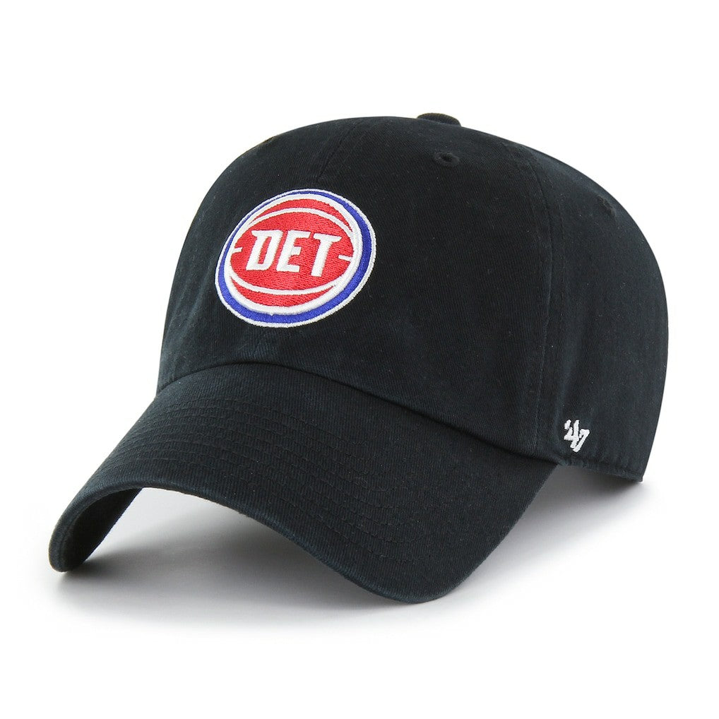 47 brand - Detroit Pistons '47 Core Logo Clean Up Adjustable Hat - Black