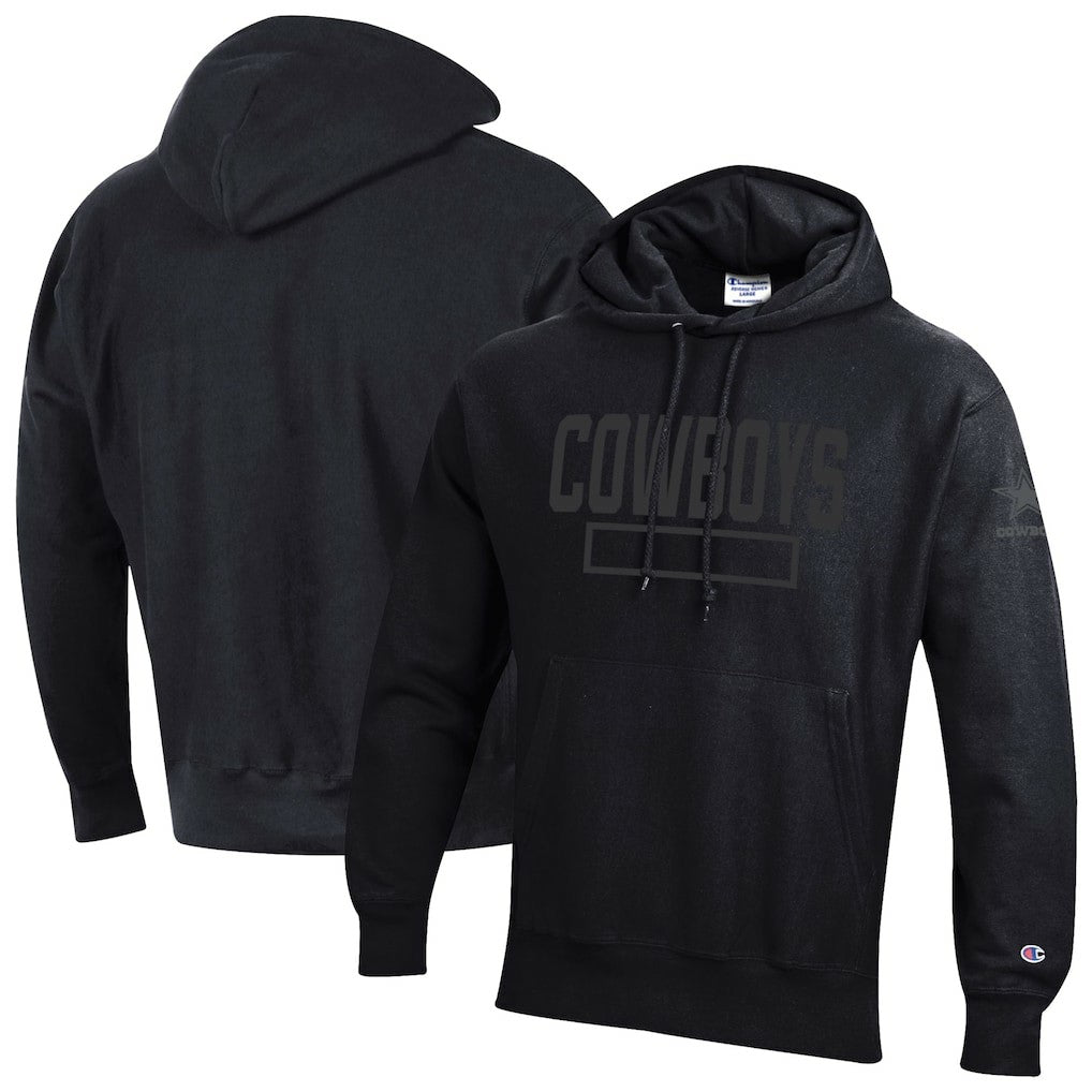 Dallas Cowboys Champion Tonal Reverse Weave Fleece Hoodie Black - NFL