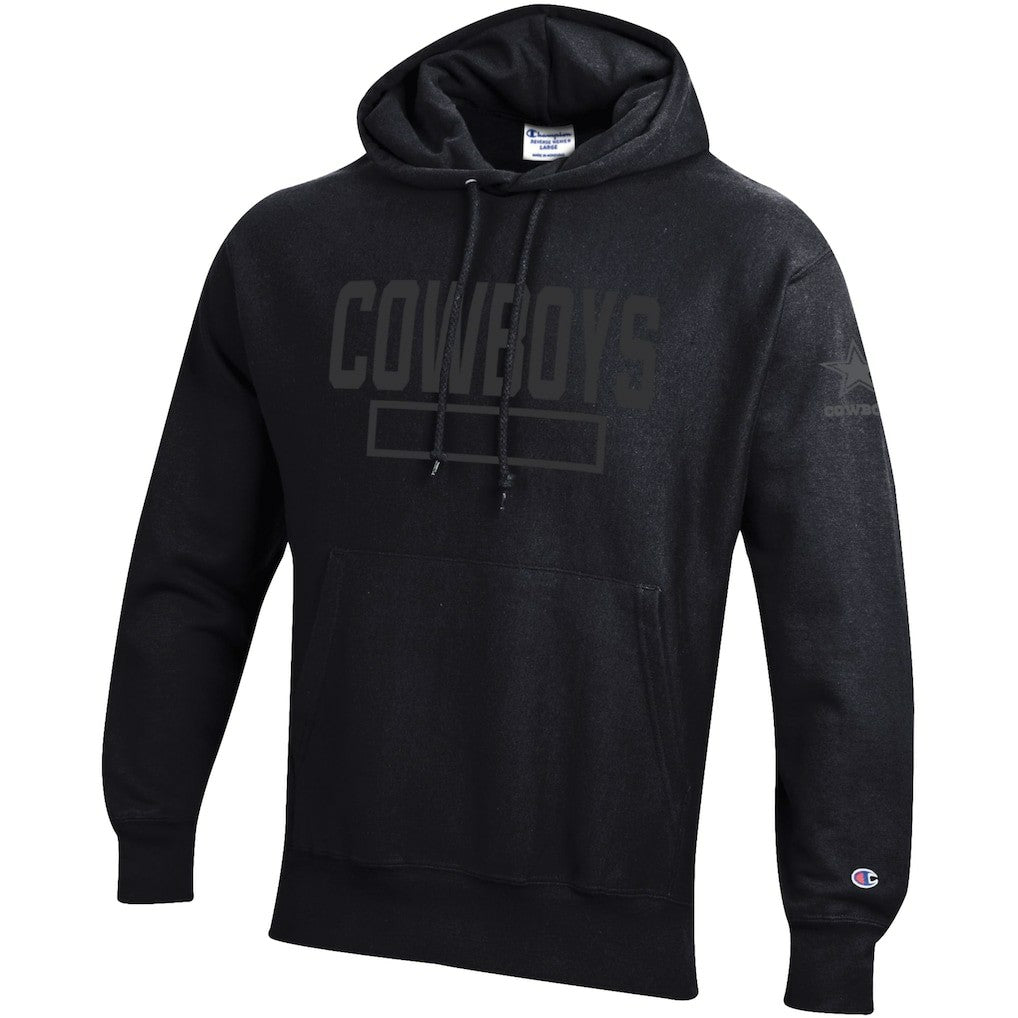 Dallas Cowboys Champion Tonal Reverse Weave Fleece Hoodie Black - NFL
