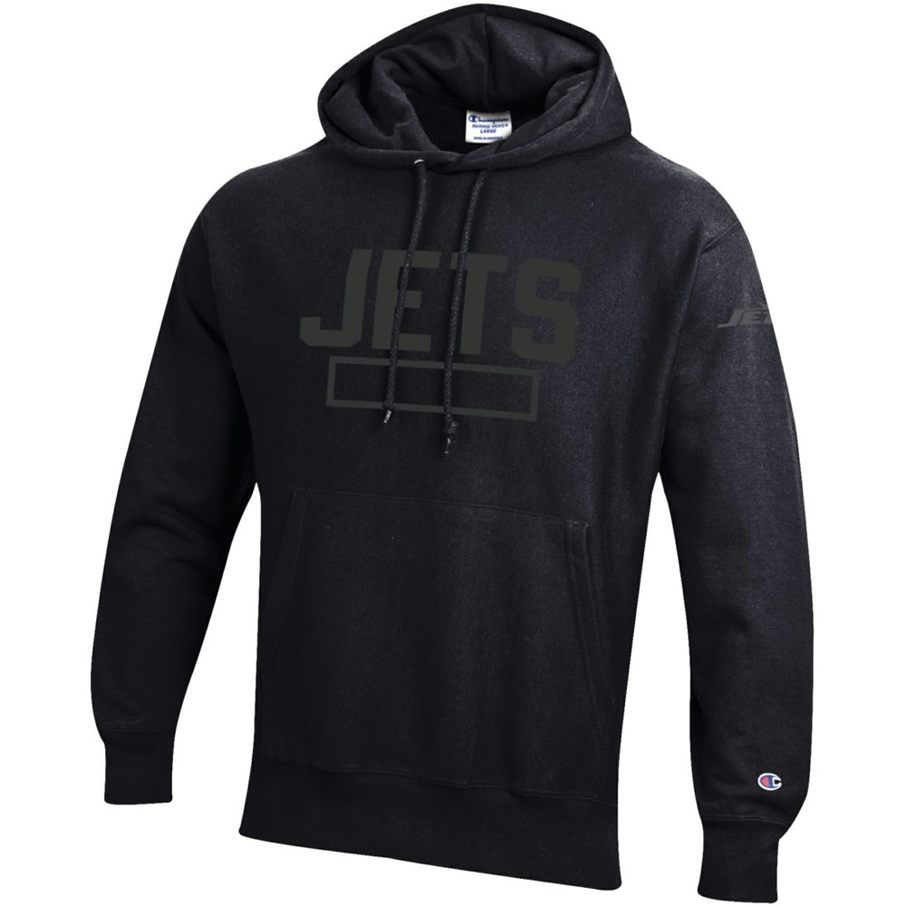 New York Jets Champion Tonal Reverse Weave Fleece Hoodie Black - NFL