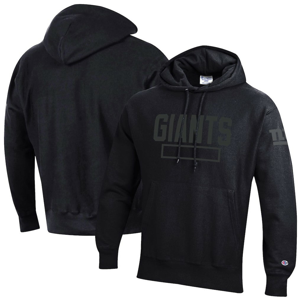 New York Giants Champion Tonal Reverse Weave Fleece Hoodie Black - NFL