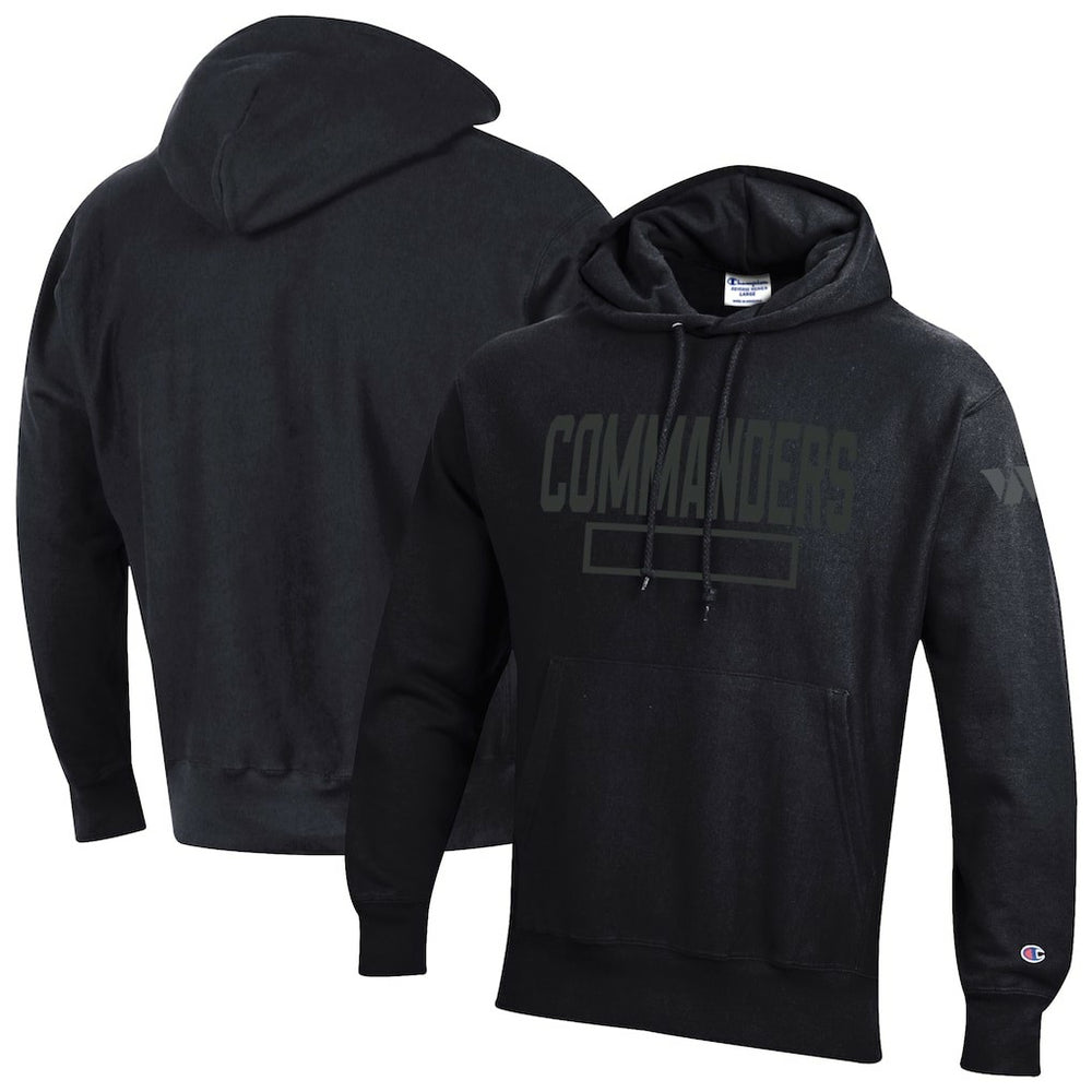 Washington Commanders Champion Tonal Reverse Weave Fleece Hoodie Black - NFL