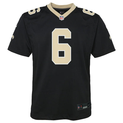 Tyler Shough New Orleans Saints Youth Team Game Jersey - Black | NFL Jerseys
