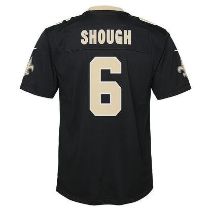 Tyler Shough New Orleans Saints Youth Team Game Jersey - Black | NFL Jerseys