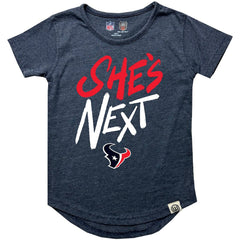 Houston Texans Wes & Willy Girls Youth She's Next Garment Washed T-Shirt Navy - NFL