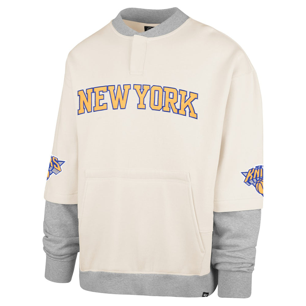 47 brand - New York Knicks '47 Crossover Collection Trifecta Double Layered Fleece Sweatshirt - Cream