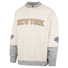 47 brand - New York Knicks '47 Crossover Collection Trifecta Double Layered Fleece Sweatshirt - Cream