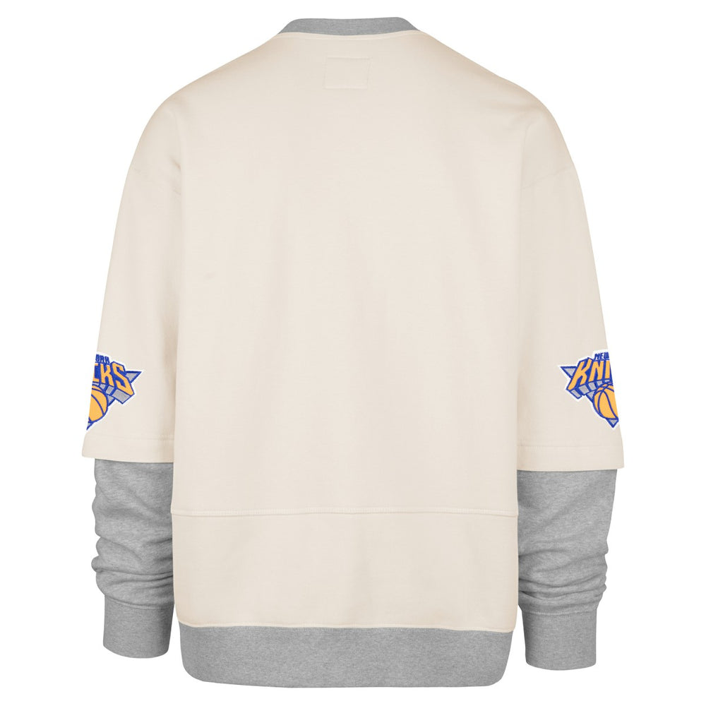 47 brand - New York Knicks '47 Crossover Collection Trifecta Double Layered Fleece Sweatshirt - Cream