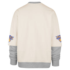 47 brand - New York Knicks '47 Crossover Collection Trifecta Double Layered Fleece Sweatshirt - Cream