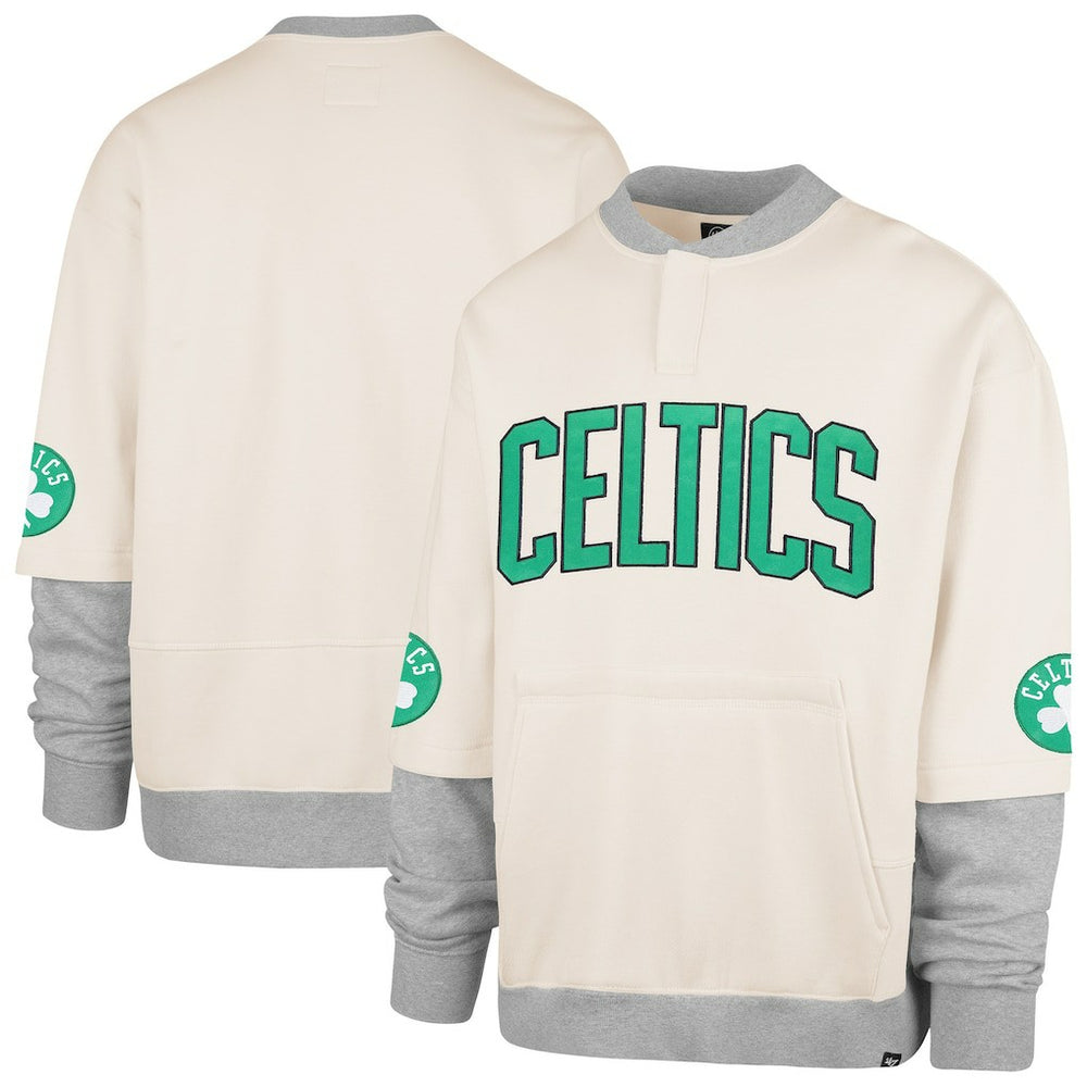 47 brand - Boston Celtics '47 Crossover Collection Trifecta Double Layered Fleece Sweatshirt - Cream
