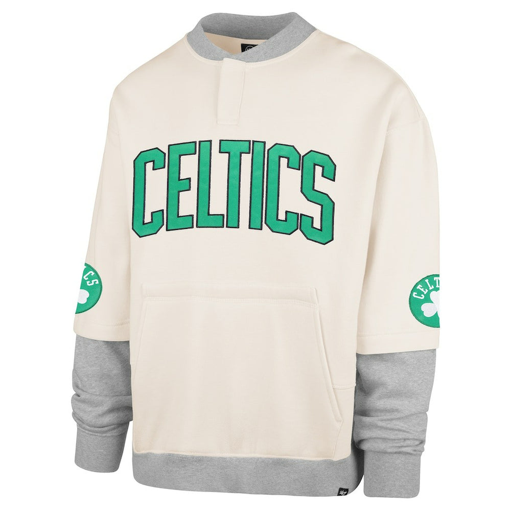 47 brand - Boston Celtics '47 Crossover Collection Trifecta Double Layered Fleece Sweatshirt - Cream