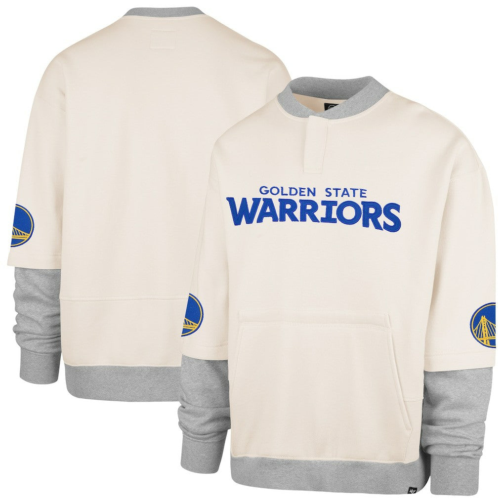 47 brand - Golden State Warriors '47 Crossover Collection Trifecta Double Layered Fleece Sweatshirt - Cream