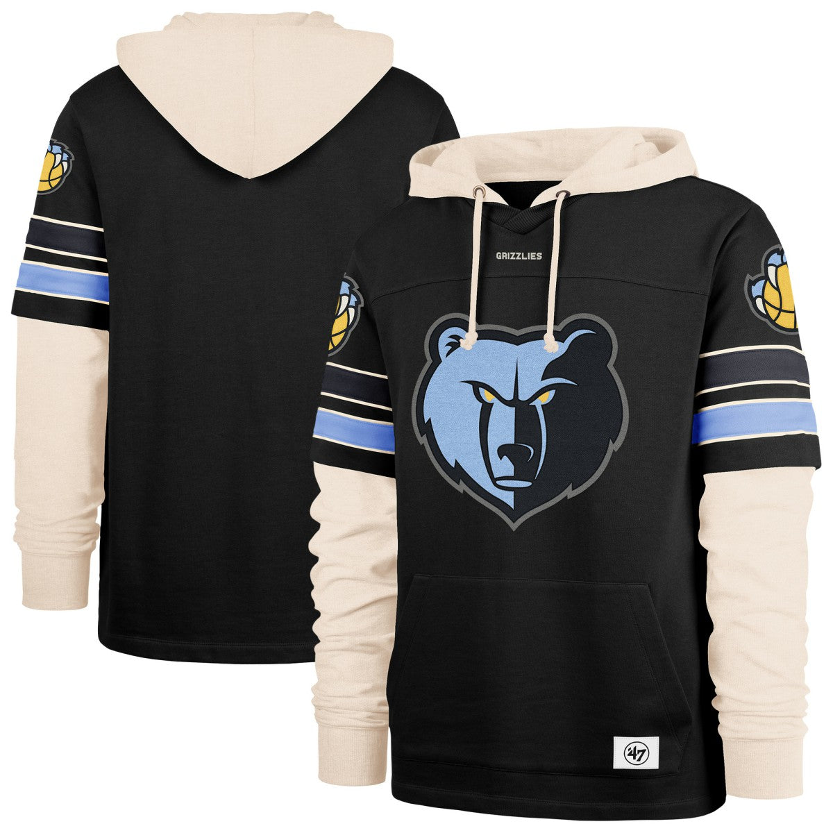 47 brand - Memphis Grizzlies '47 Split Zone Cornerback Duo Hoodie - Black