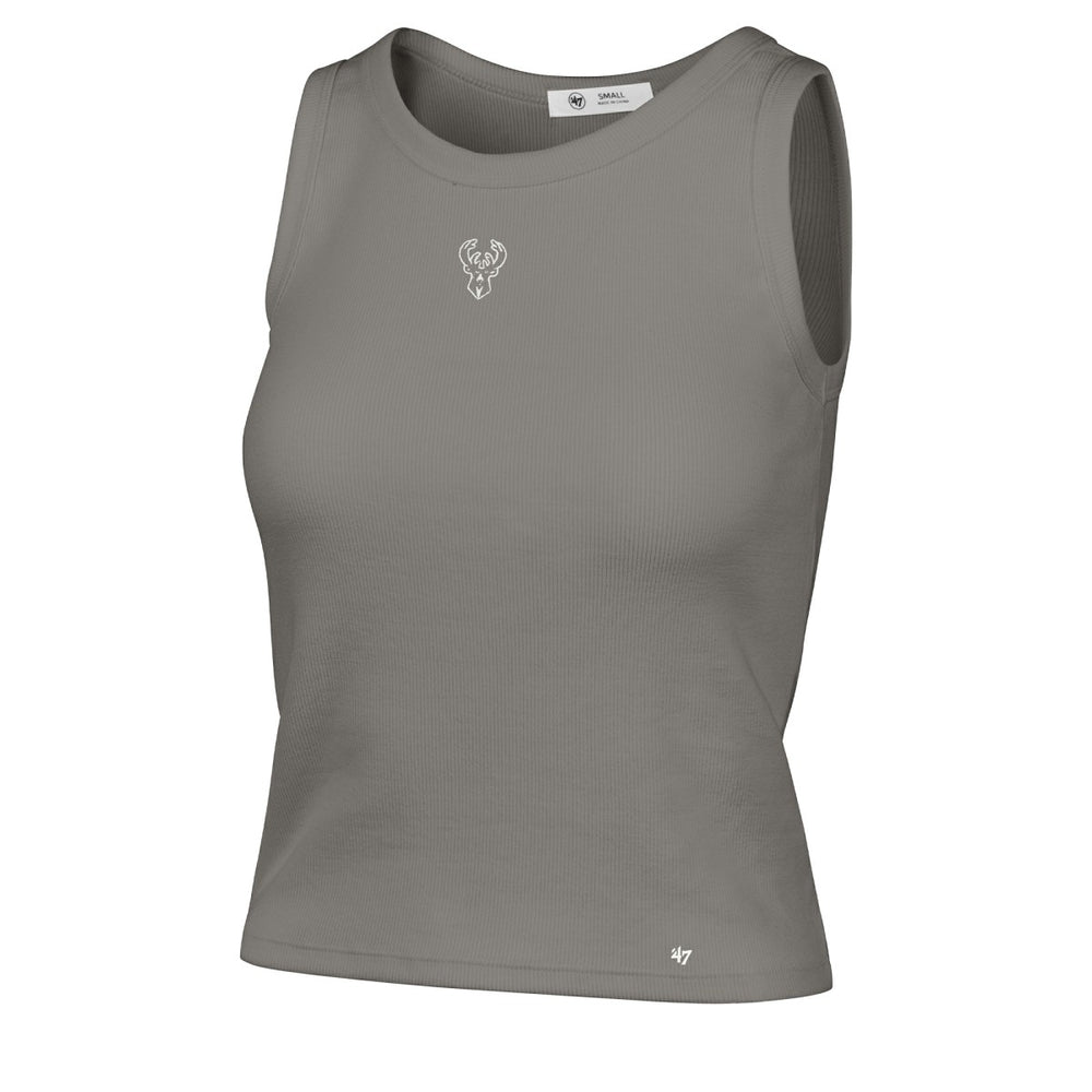 47 brand - Milwaukee Bucks '47 Women's Cropped Skyhook Baby Rib Tank - Gray