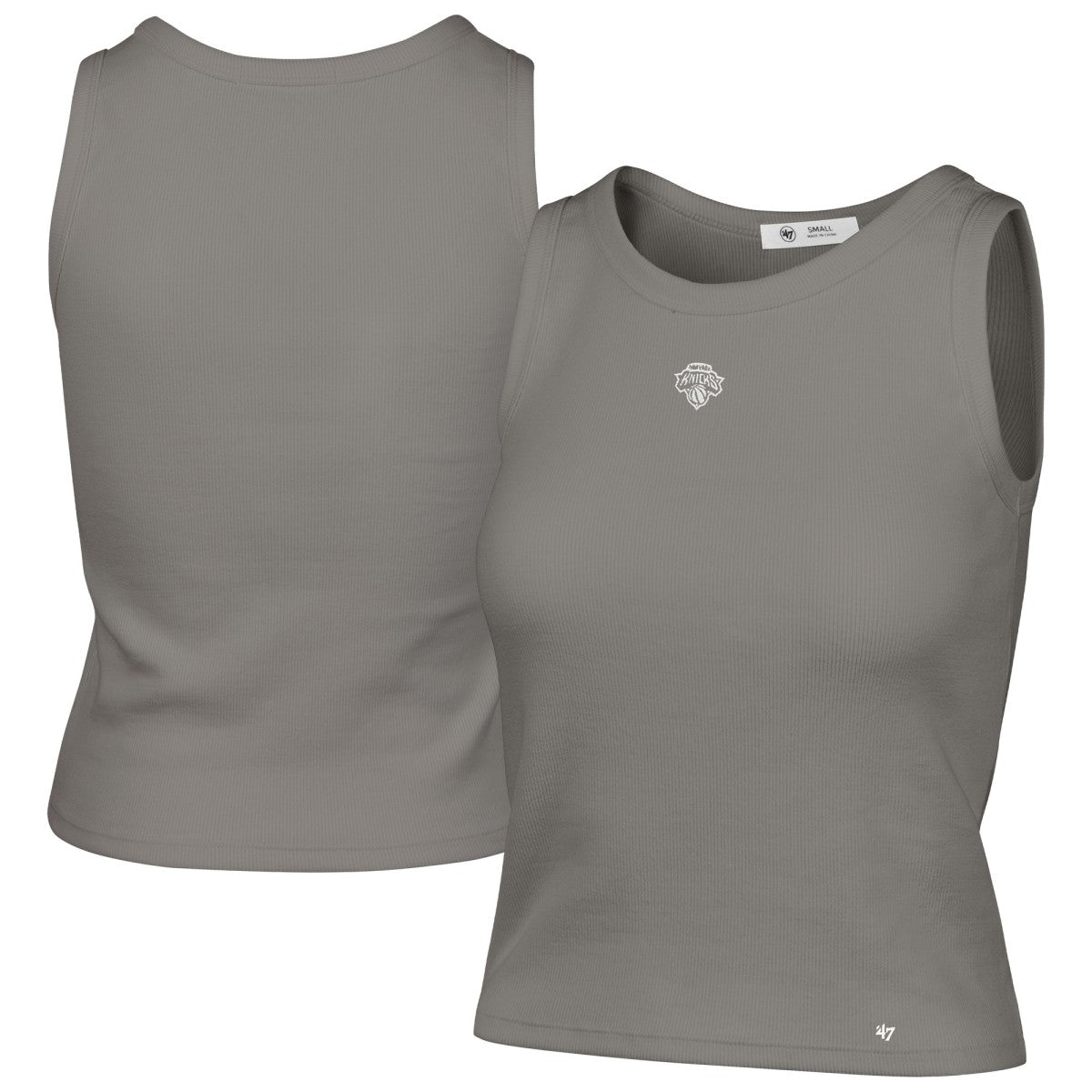 47 brand - New York Knicks '47 Women's Cropped Skyhook Baby Rib Tank - Gray
