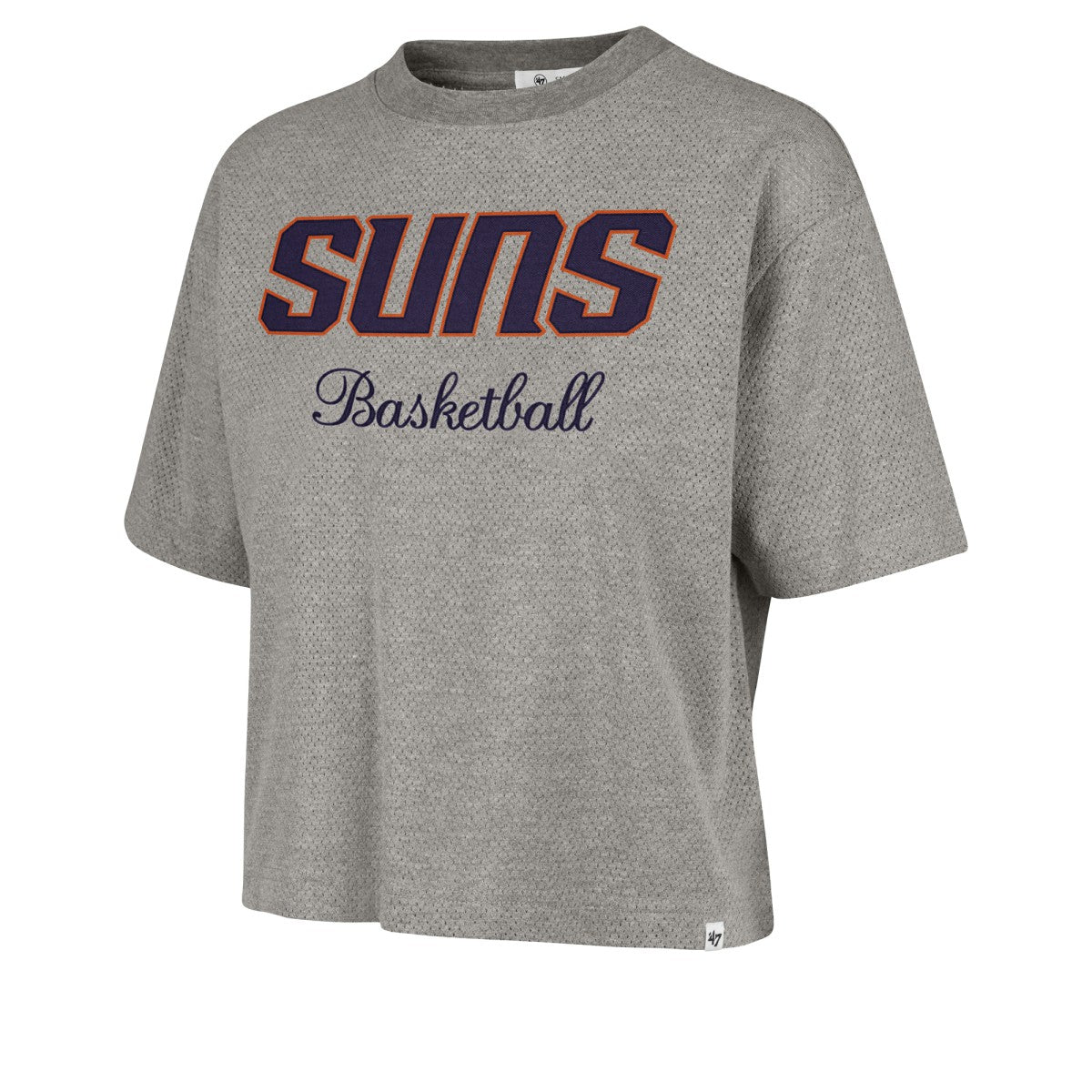 47 brand - Phoenix Suns '47 Women's Pivot Drop Needle Cropped T-Shirt - Gray