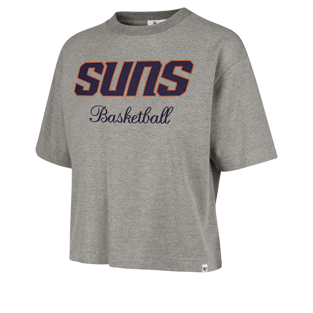 47 brand - Phoenix Suns '47 Women's Pivot Drop Needle Cropped T-Shirt - Gray