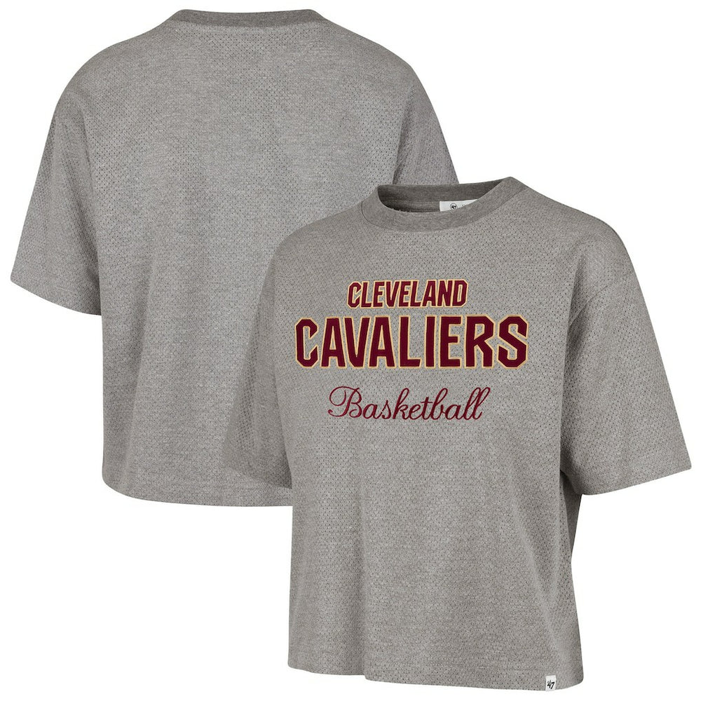 47 brand - Cleveland Cavaliers '47 Women's Pivot Drop Needle Cropped T-Shirt - Gray