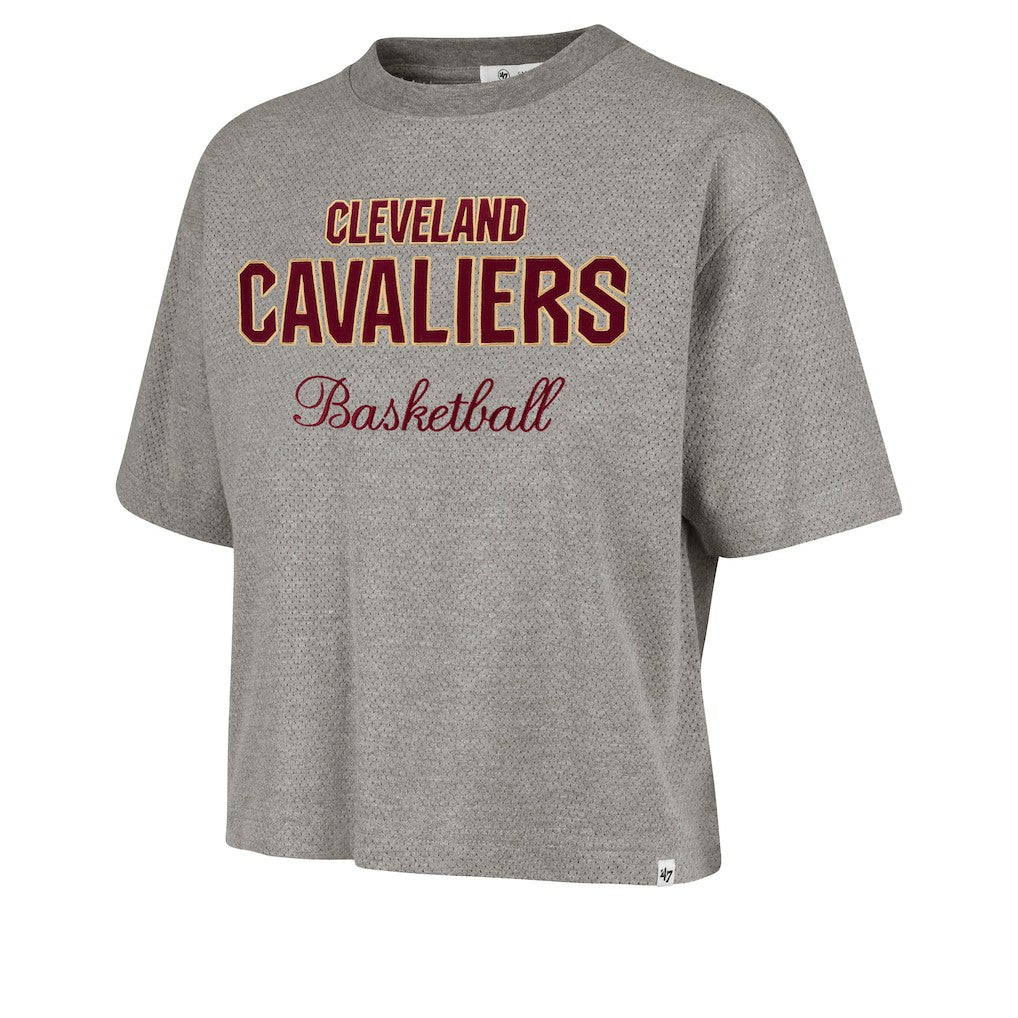 47 brand - Cleveland Cavaliers '47 Women's Pivot Drop Needle Cropped T-Shirt - Gray