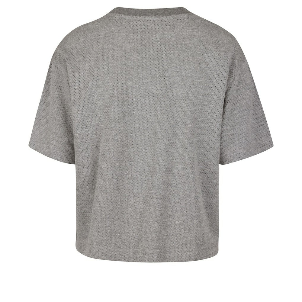 47 brand - New York Knicks '47 Women's Pivot Drop Needle Cropped T-Shirt - Gray