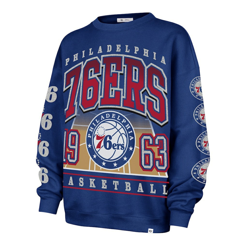 47 brand - Philadelphia 76ers '47 Women's Go Big Oversized Sweatshirt - Royal