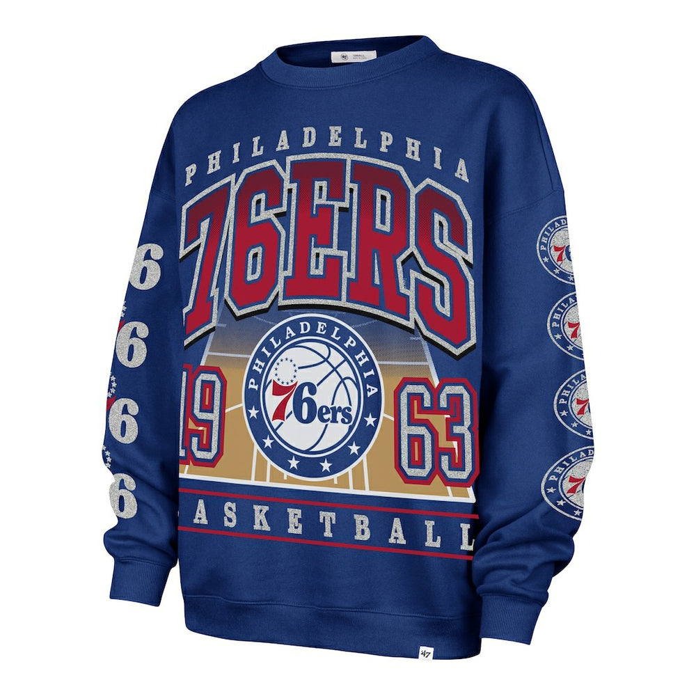 47 brand - Philadelphia 76ers '47 Women's Go Big Oversized Sweatshirt - Royal