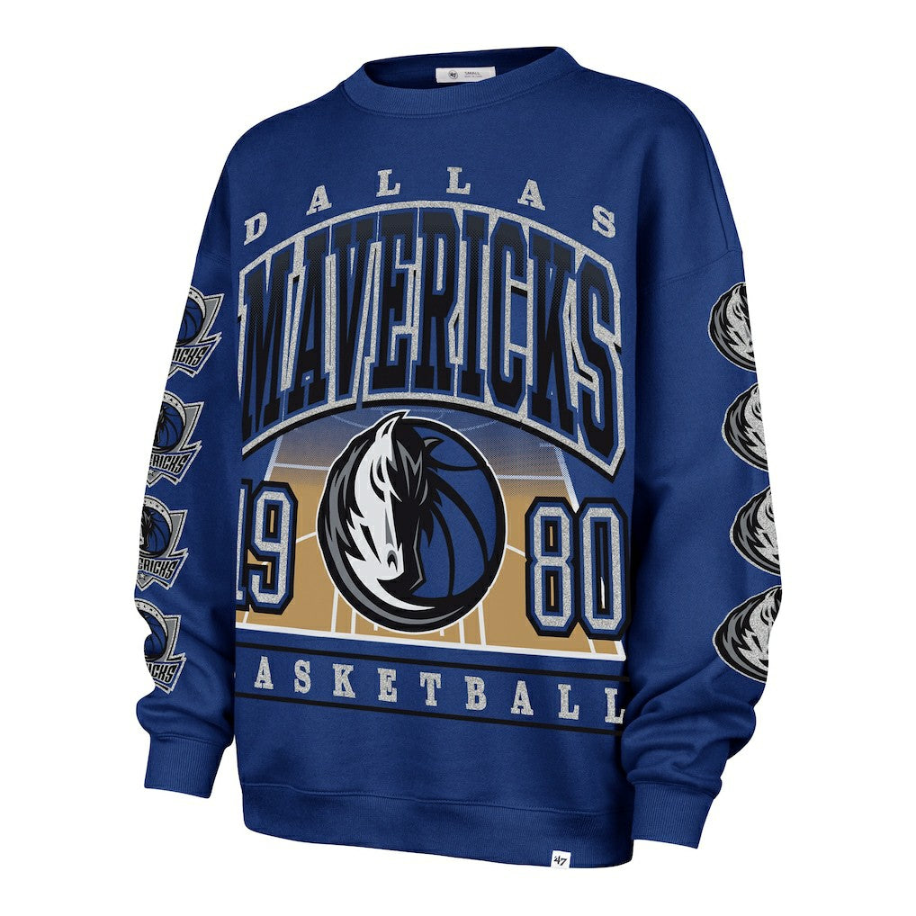 47 brand - Dallas Mavericks '47 Women's Go Big Oversized Sweatshirt - Blue