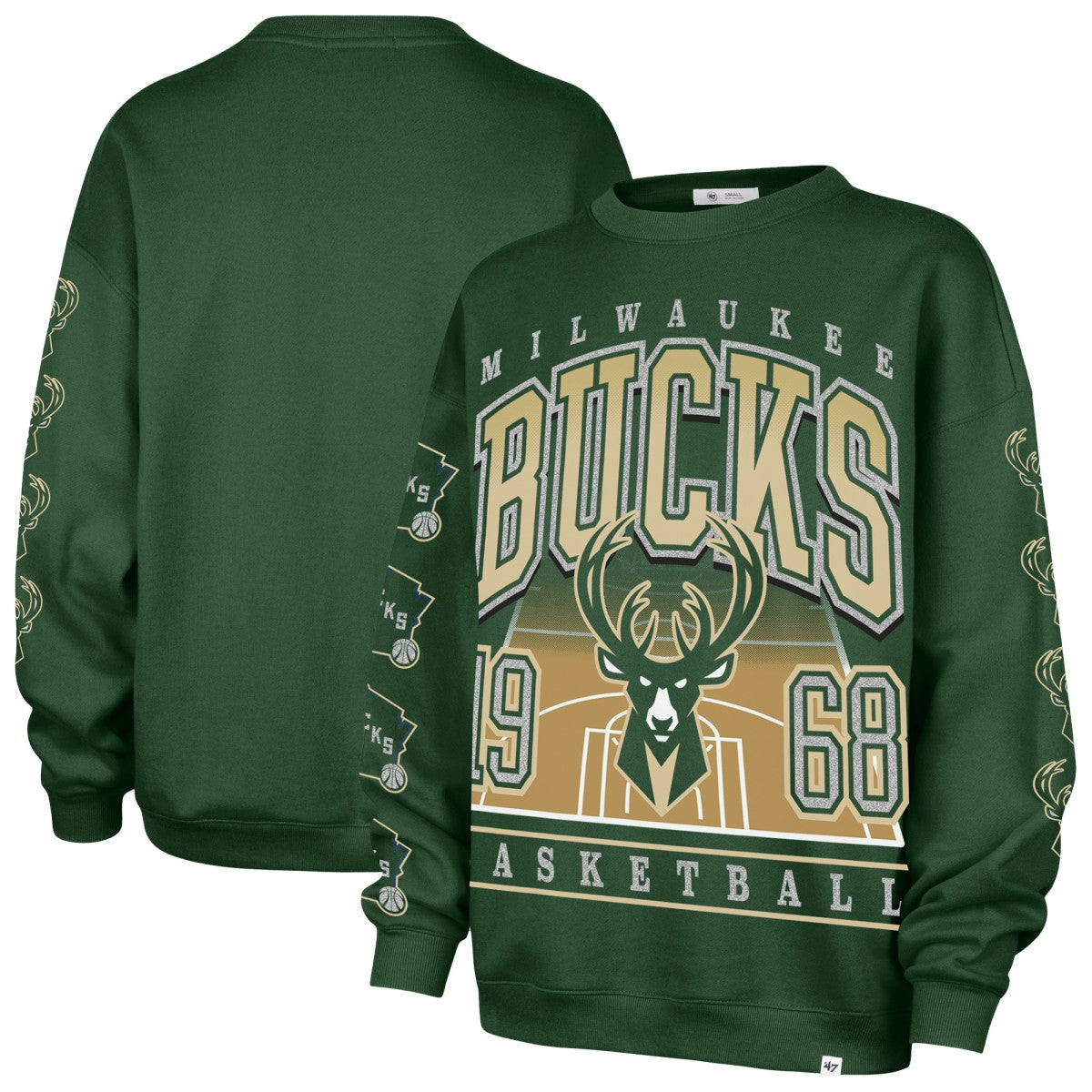 47 brand - Milwaukee Bucks '47 Women's Go Big Oversized Sweatshirt - Hunter Green