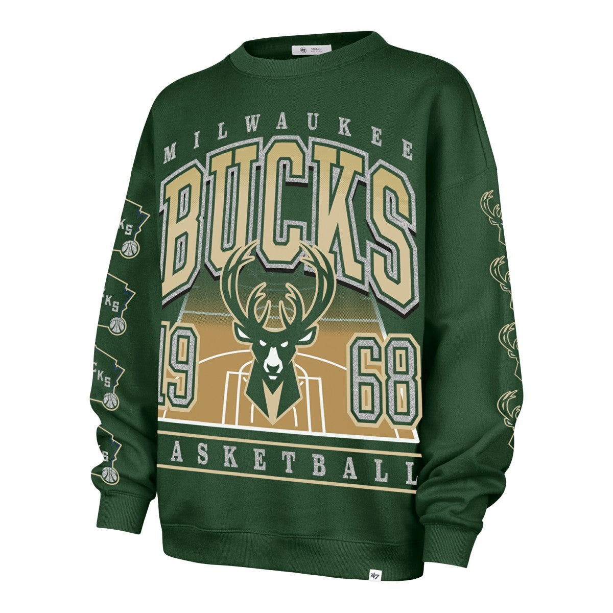 47 brand - Milwaukee Bucks '47 Women's Go Big Oversized Sweatshirt - Hunter Green