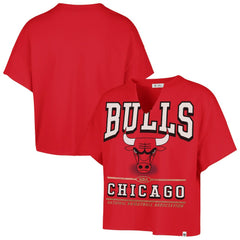 47 brand - Chicago Bulls '47 Women's Elation Oversized Notch Neck T-Shirt - Red