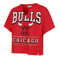 47 brand - Chicago Bulls '47 Women's Elation Oversized Notch Neck T-Shirt - Red