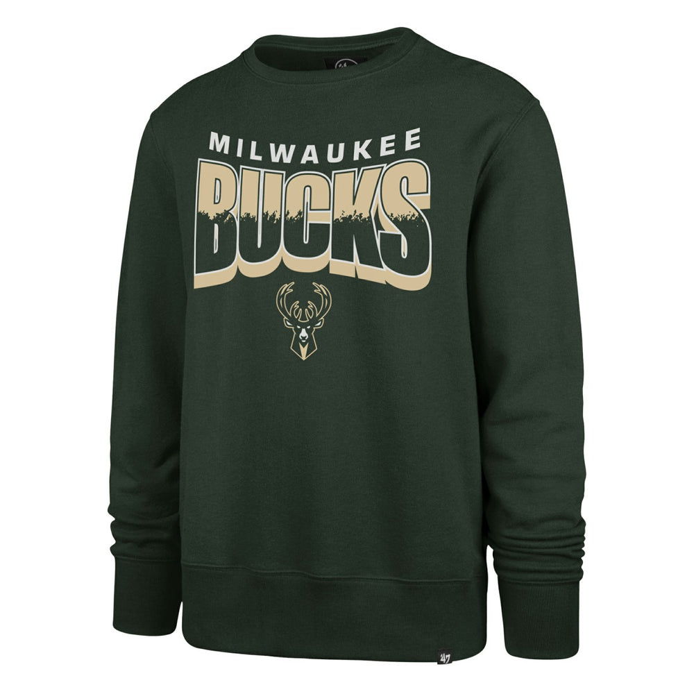 47 brand - Milwaukee Bucks '47 Unisex Brush By Headline Crewneck Sweatshirt - Hunter Green