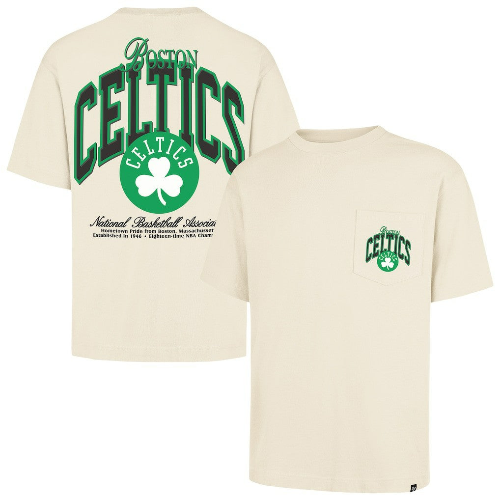 47 brand - Boston Celtics '47 Unisex Crossover Collection Foundation Pocket T-Shirt - Cream
