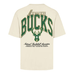 47 brand - Milwaukee Bucks '47 Unisex Crossover Collection Foundation Pocket T-Shirt - Cream