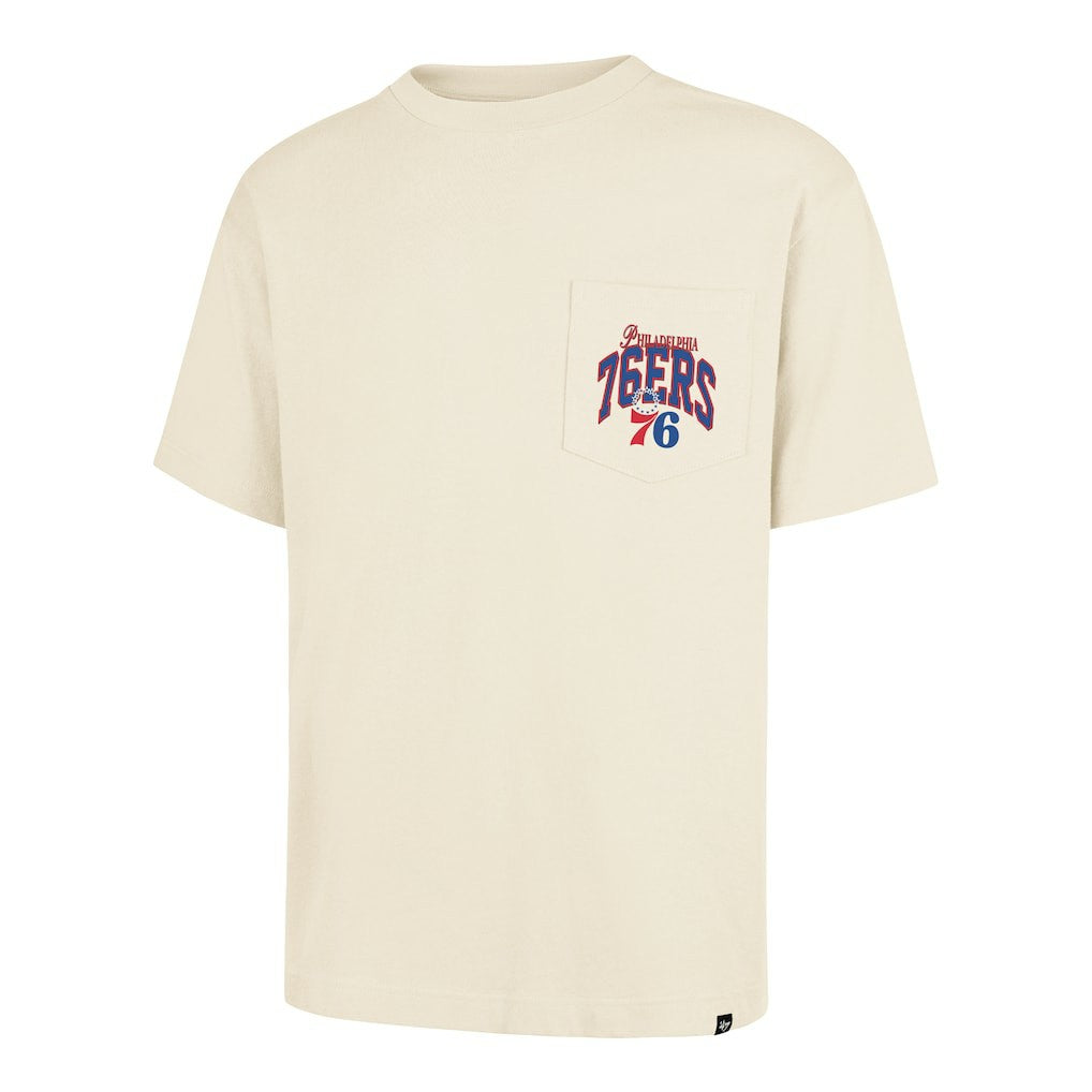 47 brand - Philadelphia 76ers '47 Unisex Crossover Collection Foundation Pocket T-Shirt - Cream