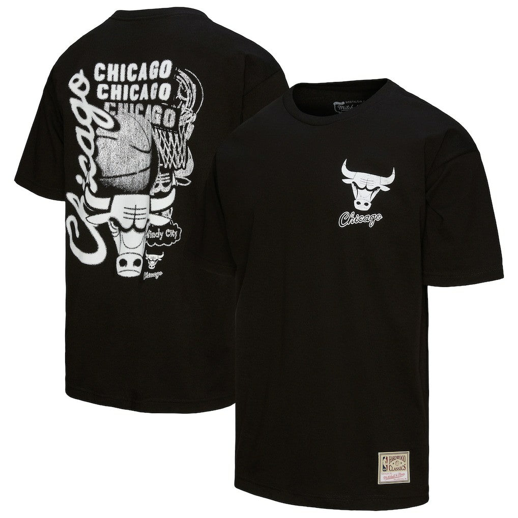Mitchell & Ness - Chicago Bulls Hardwood Classics Overlap T-Shirt - Black
