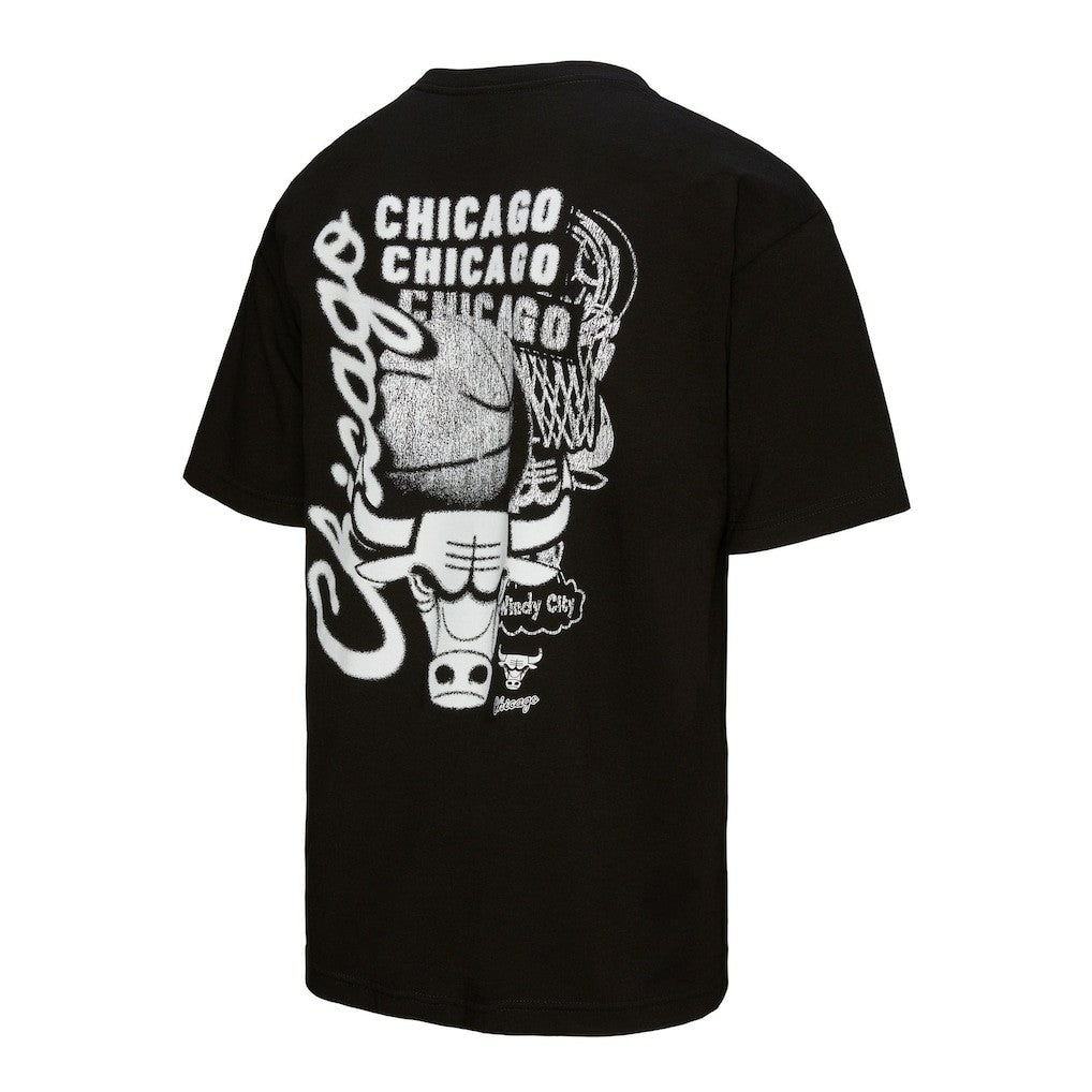 Mitchell & Ness - Chicago Bulls Hardwood Classics Overlap T-Shirt - Black