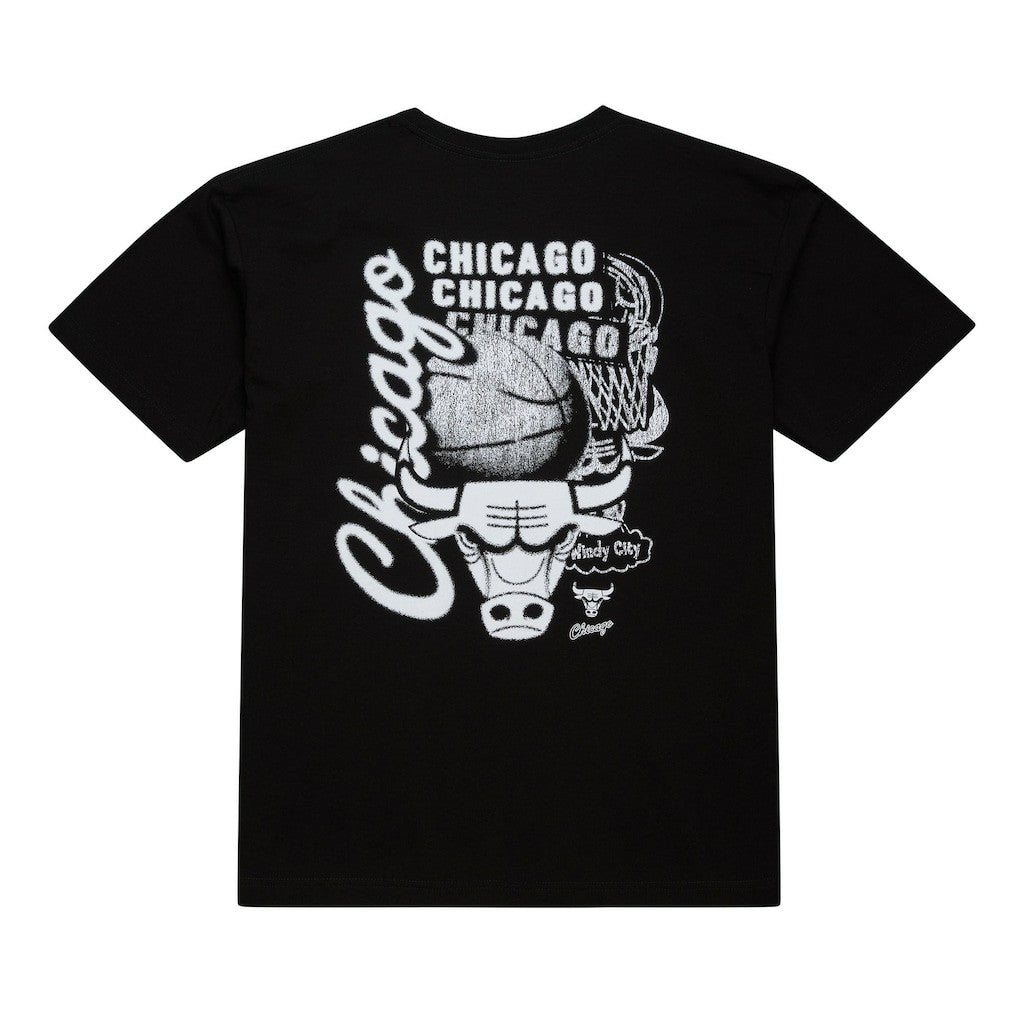 Mitchell & Ness - Chicago Bulls Hardwood Classics Overlap T-Shirt - Black