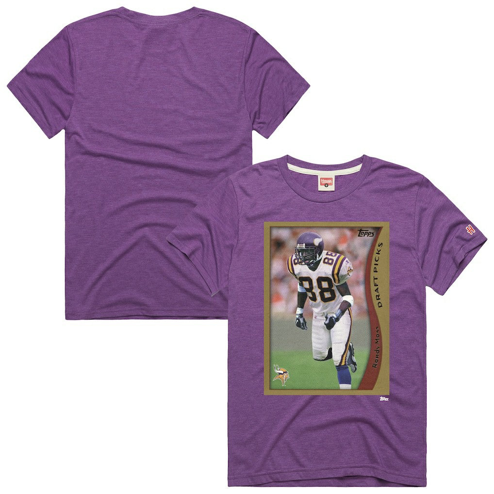 Randy Moss Minnesota Vikings Homage Unisex NFL Topps Trading Card Tri-Blend T-Shirt Purple - NFL