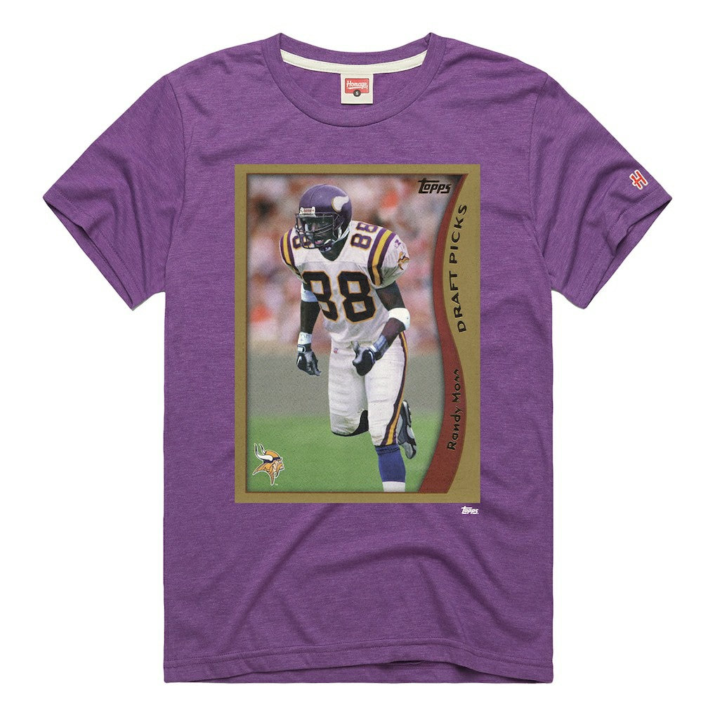 Randy Moss Minnesota Vikings Homage Unisex NFL Topps Trading Card Tri-Blend T-Shirt Purple - NFL
