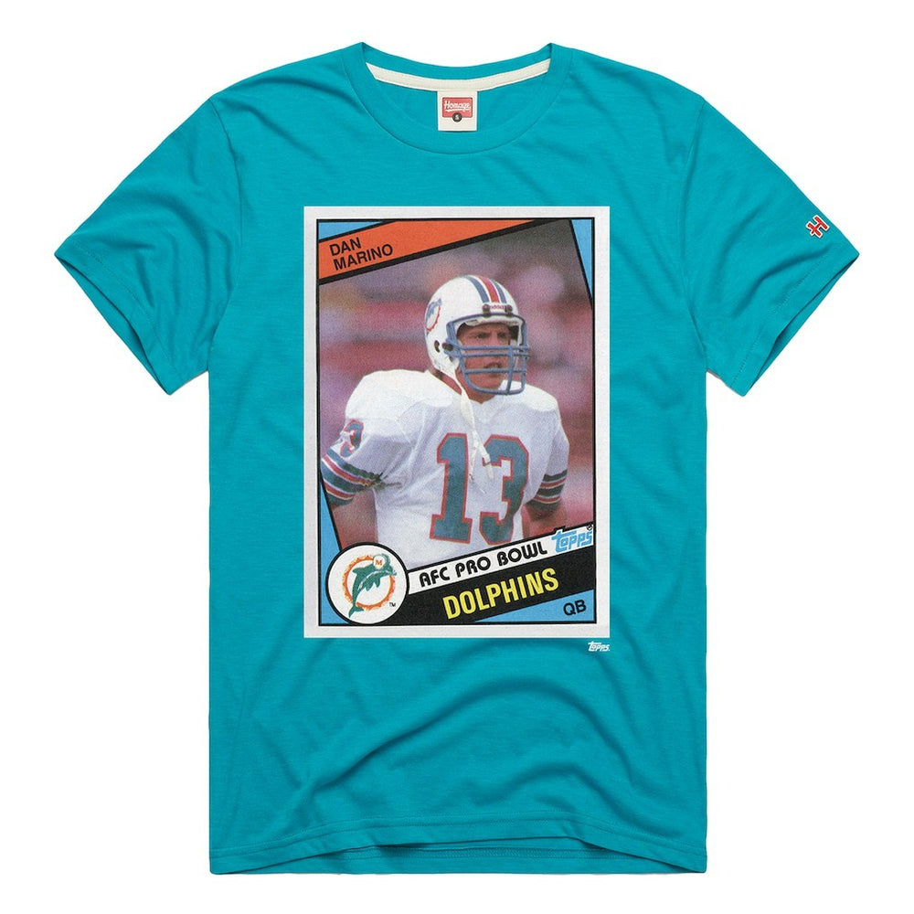 Dan Marino Miami Dolphins Homage Unisex NFL Topps Trading Card Tri-Blend T-Shirt Aqua - NFL