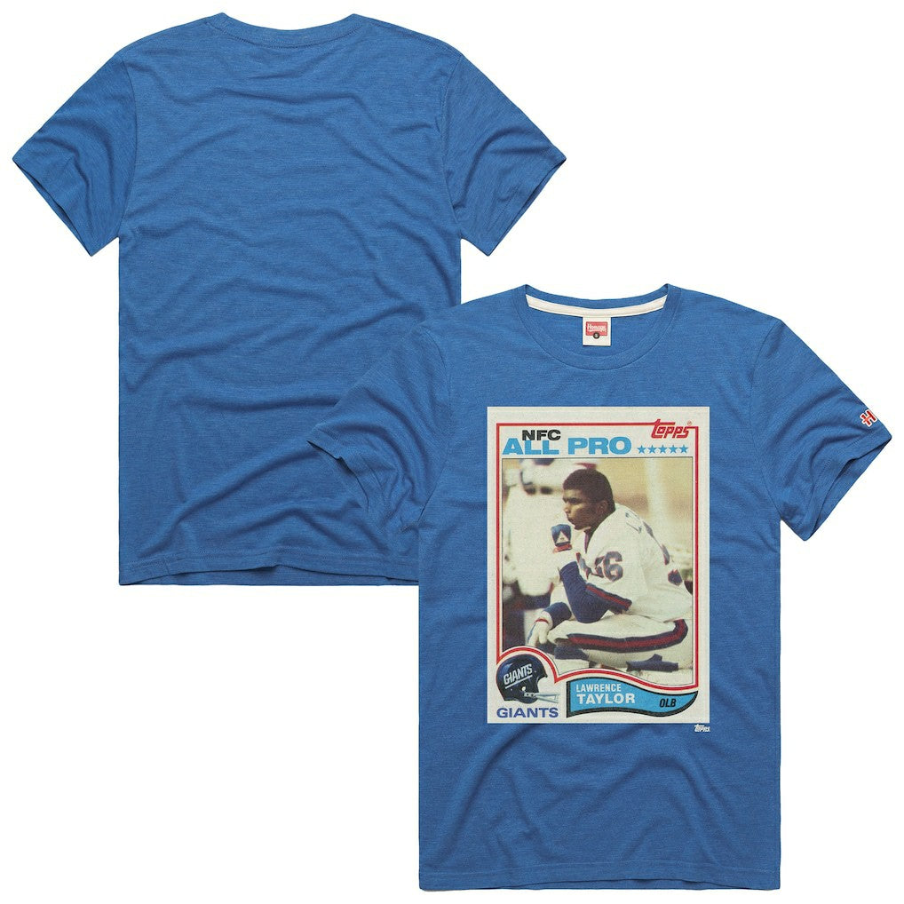 Lawrence Taylor New York Giants Homage Unisex NFL Topps Trading Card Tri-Blend T-Shirt Royal - NFL