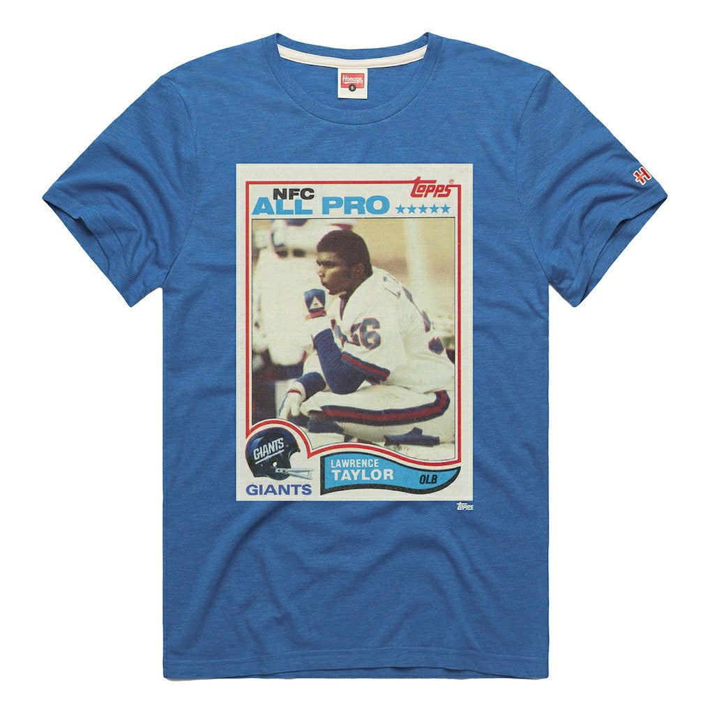 Lawrence Taylor New York Giants Homage Unisex NFL Topps Trading Card Tri-Blend T-Shirt Royal - NFL