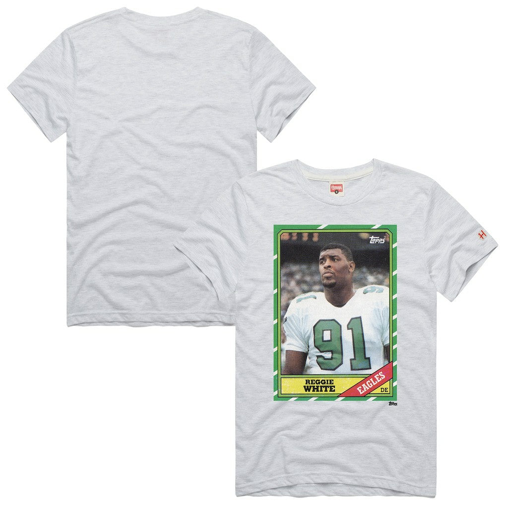 Reggie White Philadelphia Eagles Homage Unisex NFL Topps Trading Card Tri-Blend T-Shirt Gray - NFL